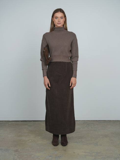 Point Chunky Knit Crew Sweater in Glacier